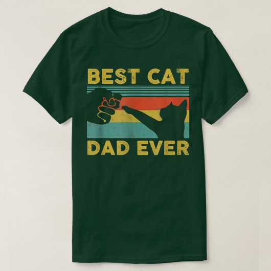 Mens Best Cat Dad Ever Tee Funny Cat Daddy Father' Tシャツ (デザイン正面)