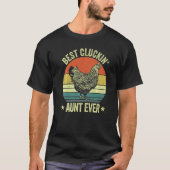 Mens Best cluckin aunt ever retro  clucking chicke Tシャツ (正面)