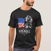 Mens Best Cocker Spaniel Dad Ever American Flag Fa Tシャツ (正面)