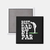 Mens Best Dad By Par Disc Golf Golfer American Fla マグネット (正面/裏面)