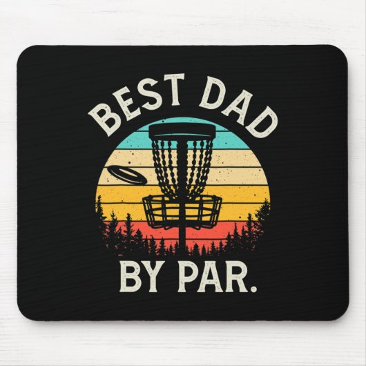 Mens Best Dad By Par Funny Disc Golf Gift Father's マウスパッド (正面)