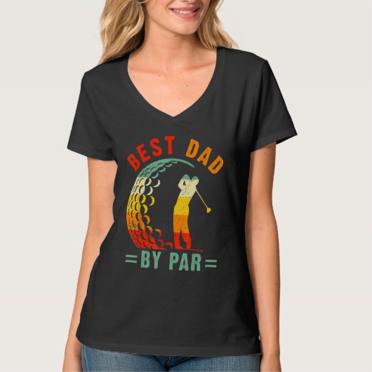 Mens Best Dad By Par Golf Daddy Fathers Day US Fl Tシャツ (正面)