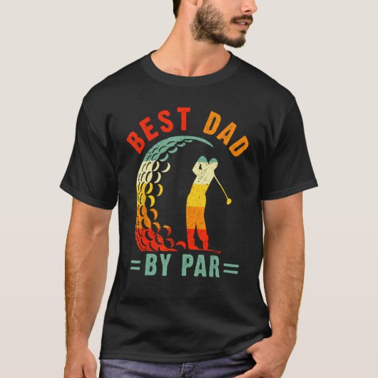 Mens Best Dad By Par Golf Daddy Fathers Day US Fl Tシャツ (正面)