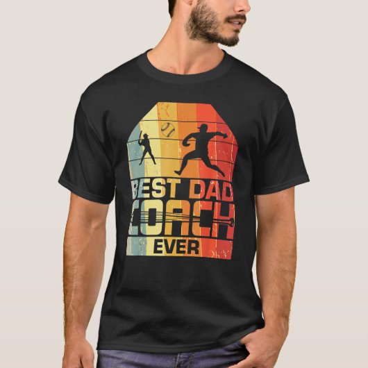Mens Best Dad Coach Ever  Baseball  Father s day Tシャツ (正面)