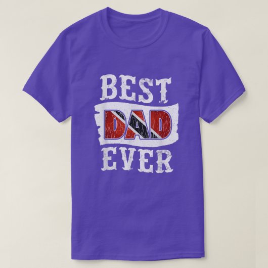Mens Best Dad Ever Fathers DayTrini Flag Trinidad  Tシャツ (デザイン正面)