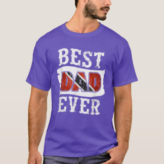 Mens Best Dad Ever Fathers DayTrini Flag Trinidad  Tシャツ