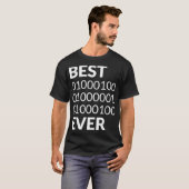 Mens Best Dad Ever Shirt Binary Code Fathers Day G Tシャツ (正面フル)