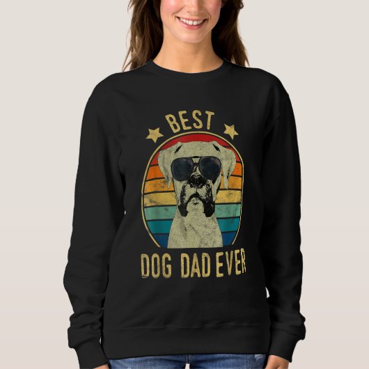 Mens Best Dog Dad Ever Boxer Fathers Day スウェットシャツ (正面)