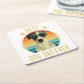 Mens Best Dog Dad Ever Italian Greyhound Fars Day スクエアペーパーコースター (アングル)