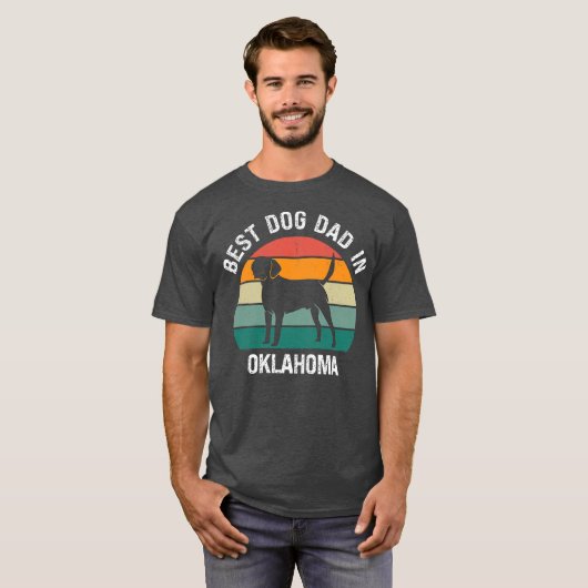 Mens Best Dog Dad In Oklahoma Funny Dog  Tシャツ (正面フル)