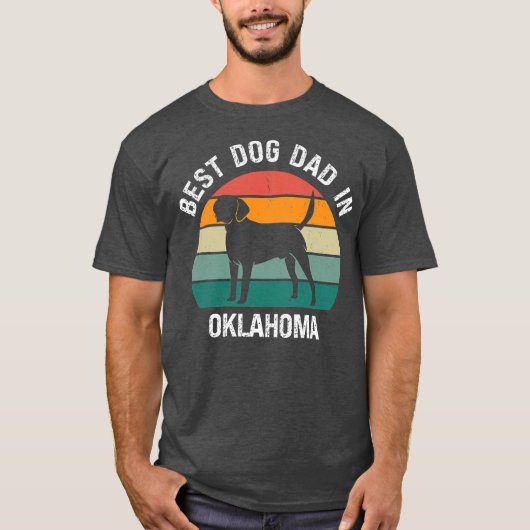 Mens Best Dog Dad In Oklahoma Funny Dog Tシャツ (正面)