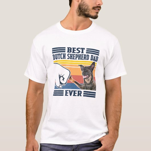 Mens Best Dutch Shepherd Dad Ever Funny Dog Lover Tシャツ (正面)