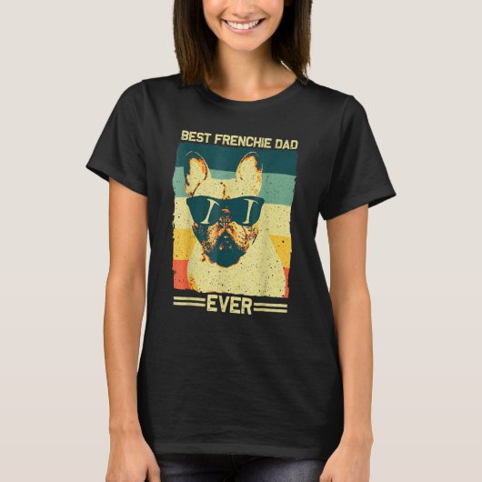 Mens Best Frenchie Dad Men Father French Bulldog Tシャツ (正面)
