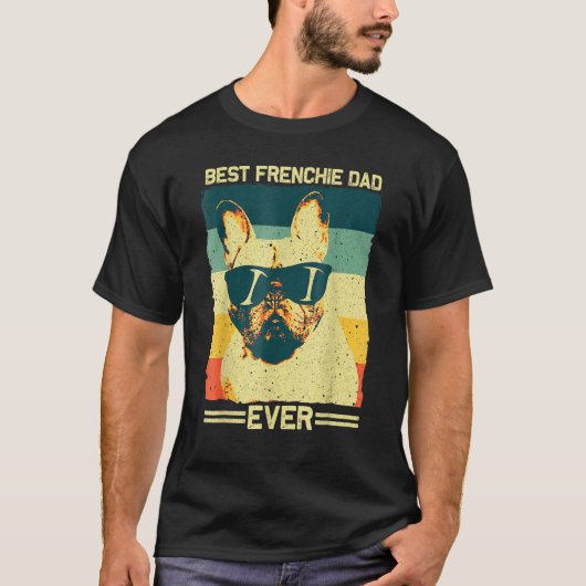 Mens Best Frenchie Dad Men Father French Bulldog Tシャツ (正面)