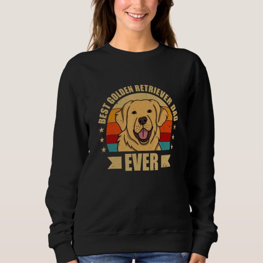 Mens Best Golden Retriever Dad Ever Daddy Dog スウェットシャツ (正面)