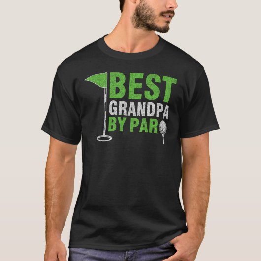 Mens Best Grandpa By Par Father s Day Golf Grandad Tシャツ (正面)
