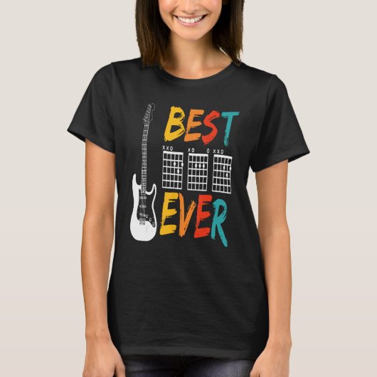 Mens Best Guitar Dad Ever Chords Best Dad Tabs Fat Tシャツ (正面)