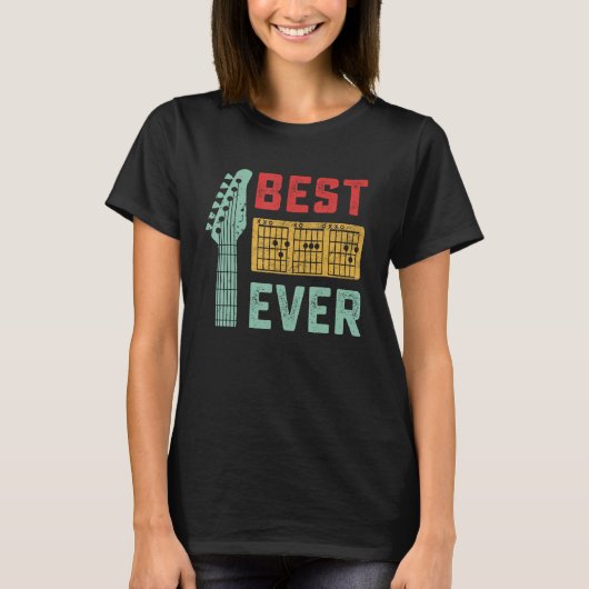 Mens Best Guitar Dad Ever Chords Guitarist Music F Tシャツ (正面)