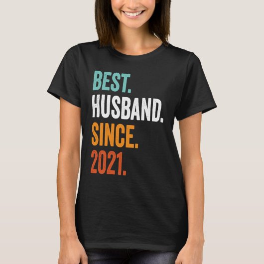 Mens Best Husband Since 2021 2nd wedding anniversa Tシャツ (正面)