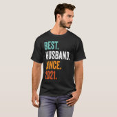 Mens Best Husband Since 2021 2nd wedding anniversa Tシャツ (正面フル)