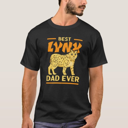 Mens Best Lynx Dad Ever Zookeeper Wildlife Animal  Tシャツ (正面)