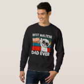 Mens Best Maltese Dad Ever Ghetto Fist Dog スウェットシャツ (正面フル)