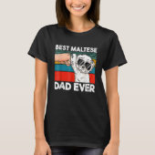 Mens Best Maltese Dad Ever Ghetto Fist Dog Tシャツ (正面)
