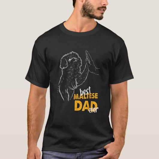 Mens Best Maltese Dad Ever Maltese Dad Maltese Dog Tシャツ (正面)