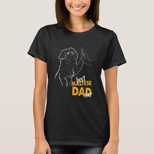 Mens Best Maltese Dad Ever Maltese Dad Maltese Dog Tシャツ (正面)