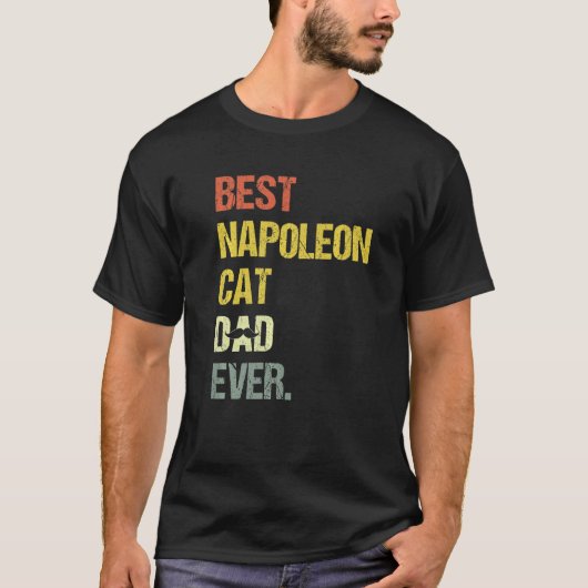 Mens Best Napoleon Cat Dad Cat Tシャツ (正面)