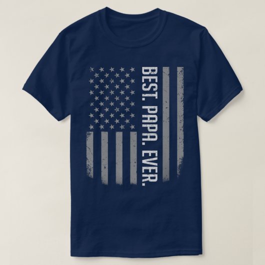 Mens Best Papa Ever US American Flag  Gifts For Fa Tシャツ (デザイン正面)