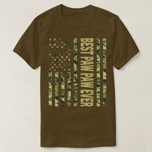 Mens Best Paw Paw Ever US American Flag Funny Gran Tシャツ (デザイン正面)