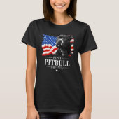 Mens Best Pitbull Dad Ever American Flag Father s  Tシャツ (正面)