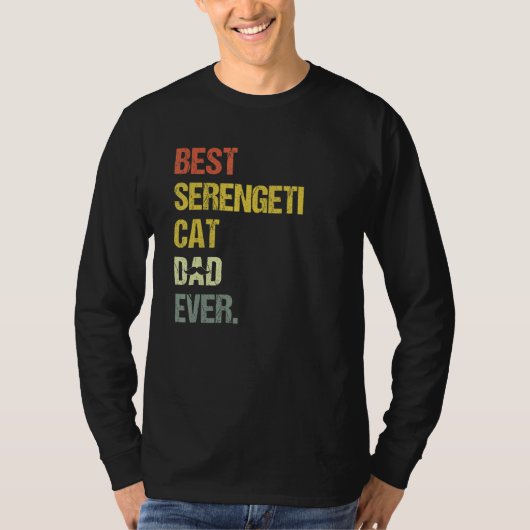 Mens Best Serengeti Cat Dad  Cat Tシャツ (正面)