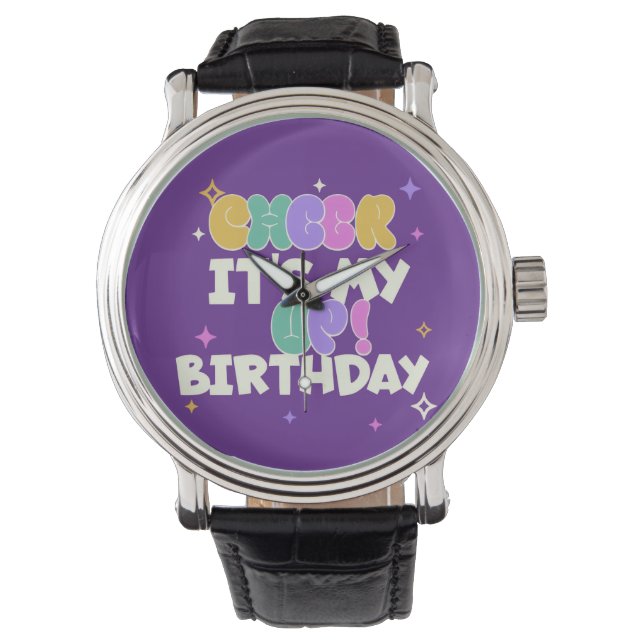 MEN'S BIRTHDAY CHEER UP SILVER EWATCH  腕時計 (正面)