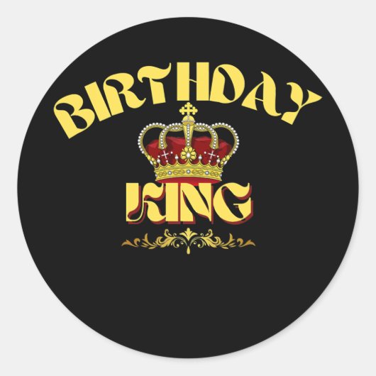 Mens BIRTHDAY KING Crown  ラウンドシール (正面)