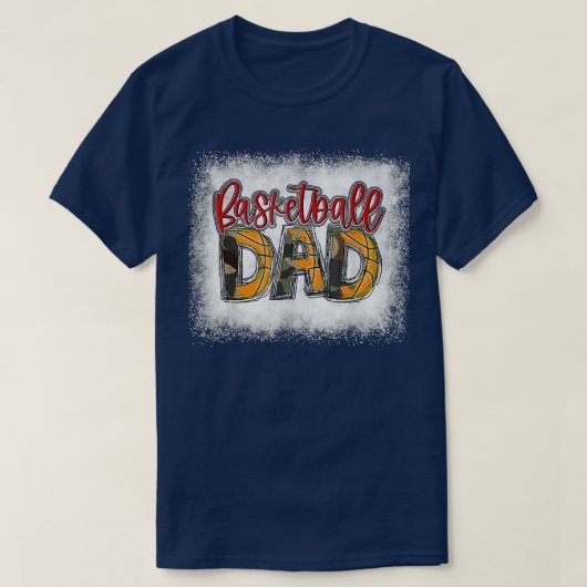 Mens Bleached Basketball Dad Camo Print Funny Dad  Tシャツ (デザイン正面)
