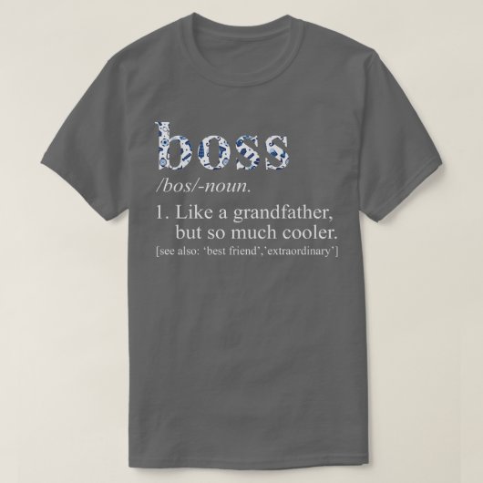 Mens Blue Tie Die Cool Boss Like a Grandfather  Tシャツ (デザイン正面)