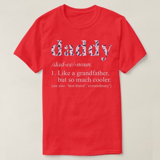 Mens Blue Tie Die Cool Daddy Like a Grandfather  Tシャツ (デザイン正面)