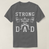 Mens Bodybuilder Gym Dad Strong Daddy Fathers Day  Tシャツ (デザイン正面)