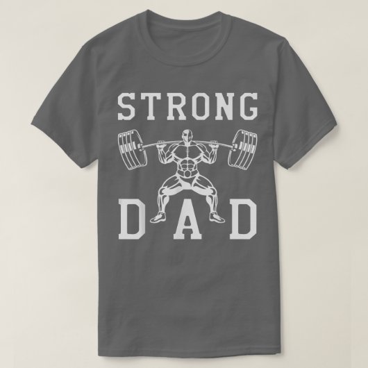 Mens Bodybuilder Gym Dad Strong Daddy Fathers Day Tシャツ (デザイン正面)