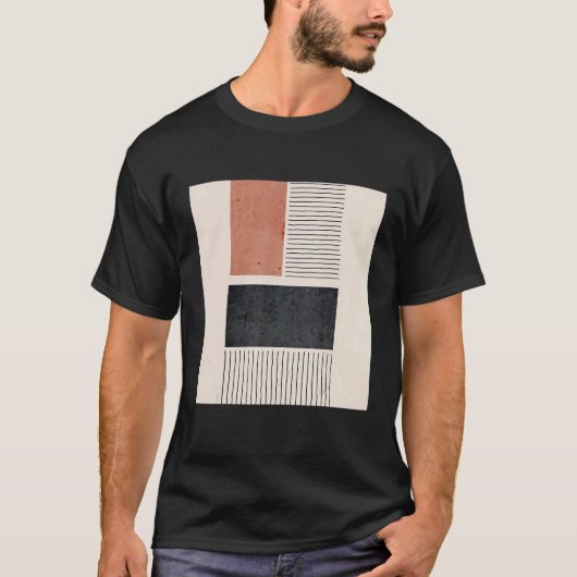 Mens Boho Abstract Shapes Mid Century Modern 2 Tシャツ (正面)