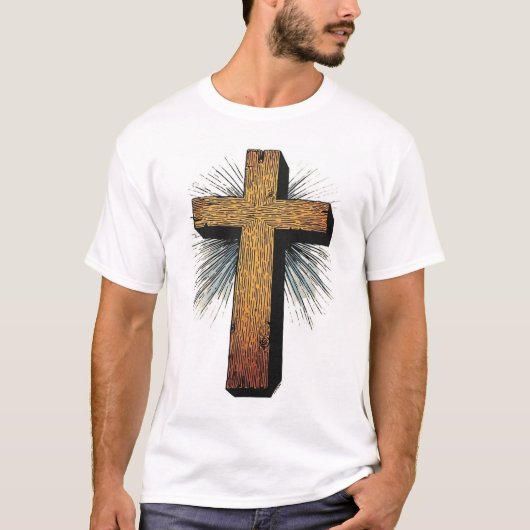 Men's Bold Christian Cross Tee Shirt Tシャツ (正面)