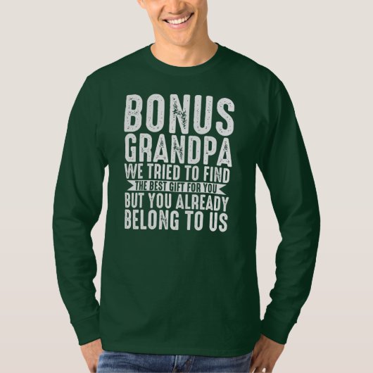 Mens bonus grandpa we tried to find bonus grandad tシャツ (正面)