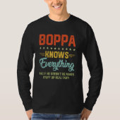 Mens Boppa Knows Everything Grandpa Fathers Jokes Tシャツ (正面)