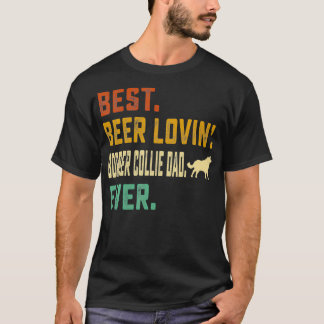 Mens Border Collie Lover  Best Beer Loving Border  Tシャツ