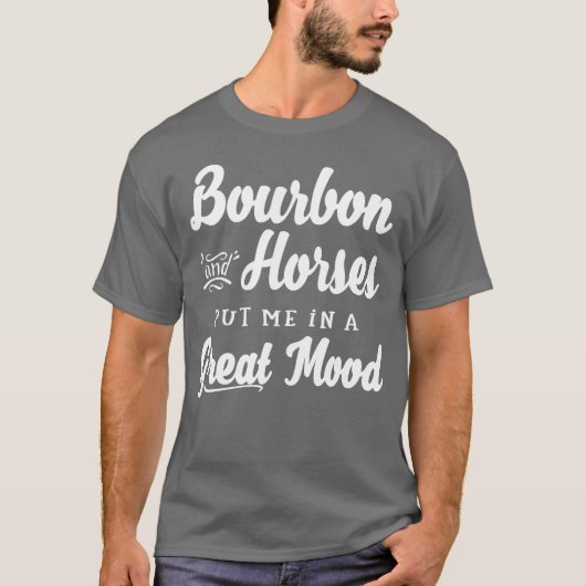Mens Bourbon and Horses Great Mood Fun Kentucky gi Tシャツ (正面)