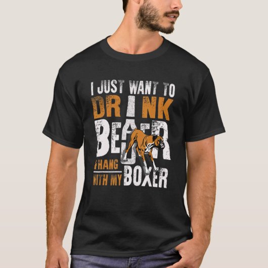 Mens Boxer Dad  Father's Day Dog   Beer Tシャツ (正面)