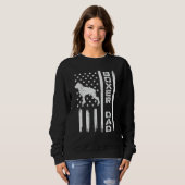 Mens Boxer Dad US Flag Fathers Day Patriotic Dog スウェットシャツ (正面フル)