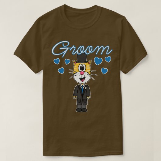 Mens Bridegroom Cat Wedding Groom Bachelor Party E Tシャツ (デザイン正面)